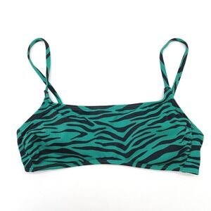 Xhilaration Womens Bikini Top Size Large Y2K Swim Zebra Statement Preppy Bold